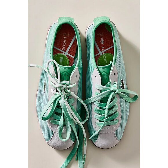NEW Lacoste + Free People Movement Club Low Sneakers Size 6 Mint + White - Picture 2 of 6